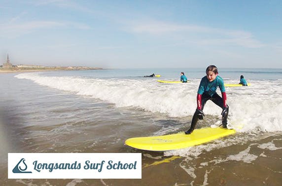 Longsands beach surf lesson