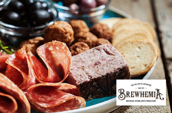 Brewhemia sharing boards & prosecco or gin flight