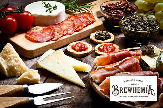Brewhemia sharing boards & prosecco or gin flight