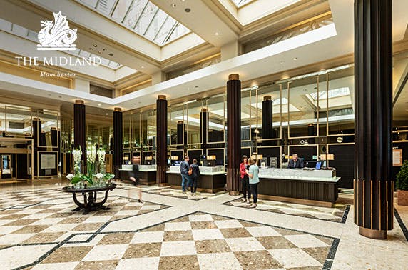 4* multi award-winning Midland Hotel stay, Manchester