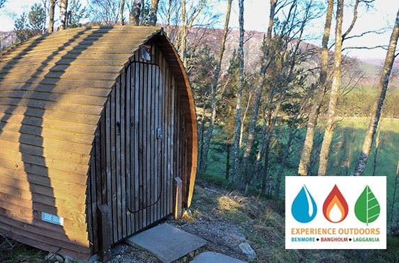 Camping pod stay, Cairngorms National Park