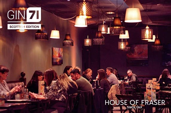 Cream or afternoon tea at Gin71 Scottish Edition, House of Fraser