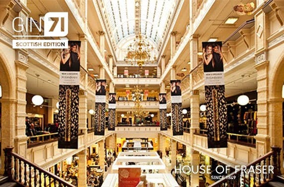 Cream or afternoon tea at Gin71 Scottish Edition, House of Fraser