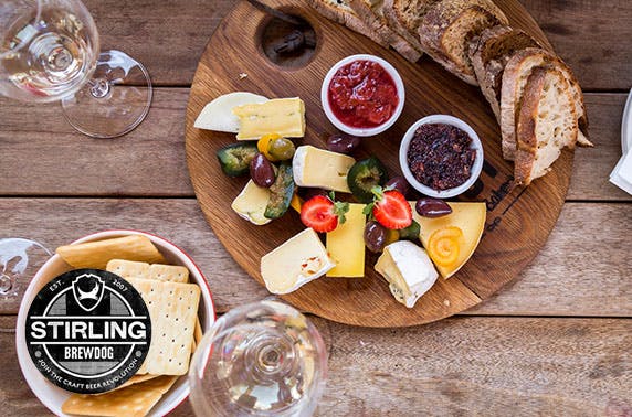 BrewDog Stirling gin flights & cheeseboard
