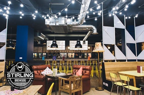 BrewDog Stirling gin flights & cheeseboard