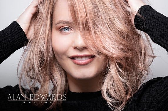 Award-winning Alan Edwards cut, blow dry & colour